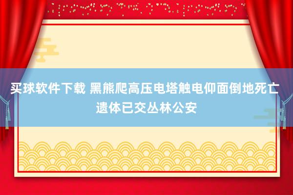 买球软件下载 黑熊爬高压电塔触电仰面倒地死亡 遗体已交丛林公安