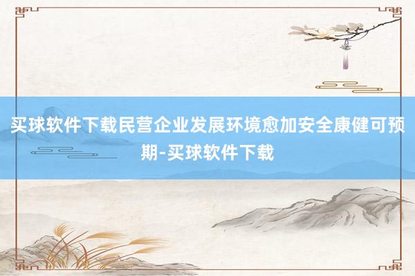 买球软件下载民营企业发展环境愈加安全康健可预期-买球软件下载