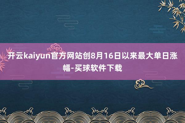 开云kaiyun官方网站创8月16日以来最大单日涨幅-买球软件下载