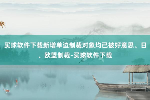 买球软件下载新增单边制裁对象均已被好意思、日、欧盟制裁-买球软件下载