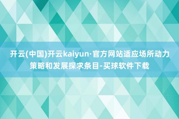 开云(中国)开云kaiyun·官方网站适应场所动力策略和发展探求条目-买球软件下载