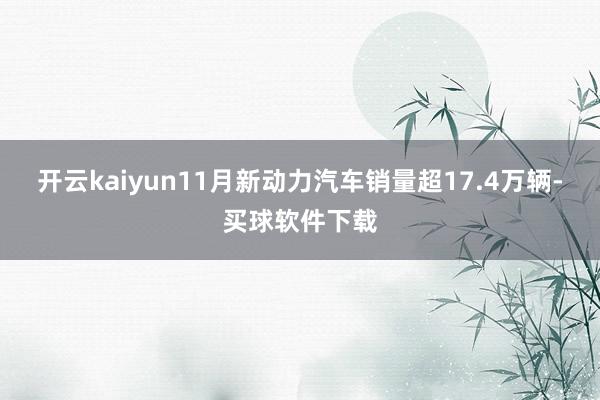 开云kaiyun11月新动力汽车销量超17.4万辆-买球软件下载