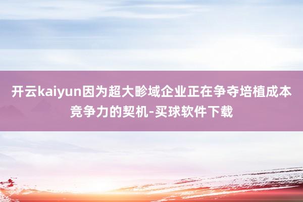 开云kaiyun因为超大畛域企业正在争夺培植成本竞争力的契机-买球软件下载