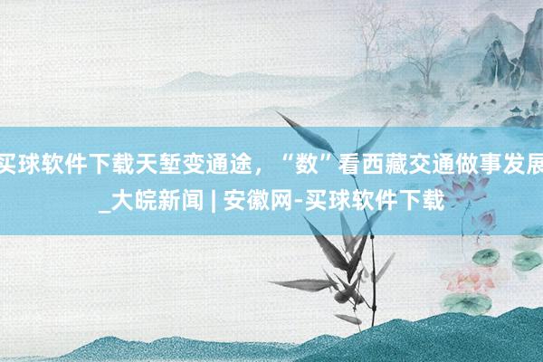 买球软件下载天堑变通途，“数”看西藏交通做事发展_大皖新闻 | 安徽网-买球软件下载