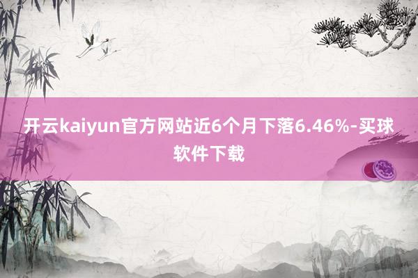 开云kaiyun官方网站近6个月下落6.46%-买球软件下载