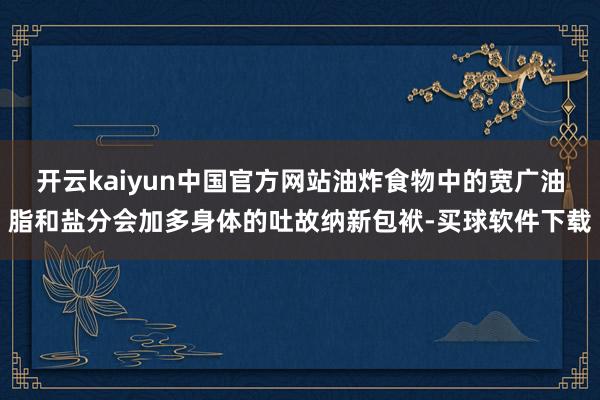 开云kaiyun中国官方网站油炸食物中的宽广油脂和盐分会加多身体的吐故纳新包袱-买球软件下载