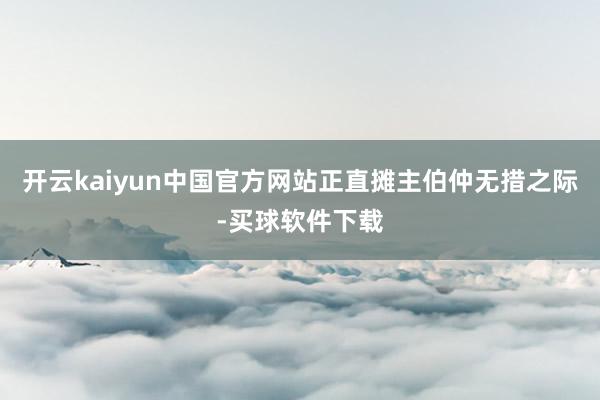 开云kaiyun中国官方网站正直摊主伯仲无措之际-买球软件下载